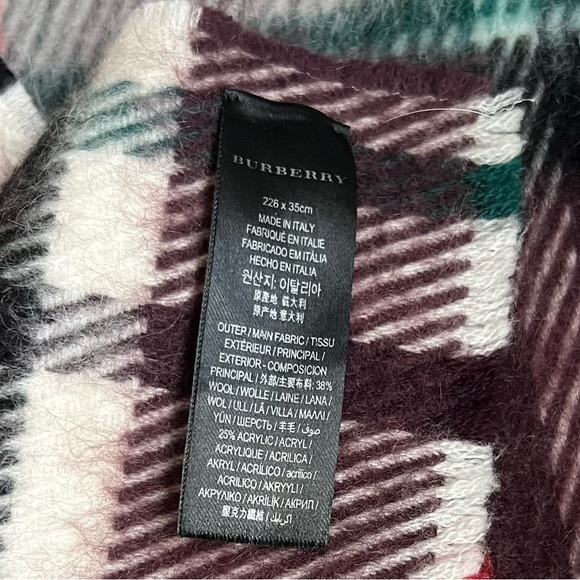 AUTHENTIC Burberry Wool Red Plaid Scarf - Picture 5 of 7
